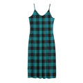 Teal And Black Buffalo Check Print Jersey Midi Cami Dress