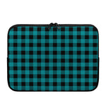 Teal And Black Buffalo Check Print Laptop Sleeve