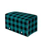 Teal And Black Buffalo Check Print Leather Tissue Box Cover