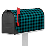 Teal And Black Buffalo Check Print Mailbox Cover