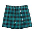 Teal And Black Buffalo Check Print Mesh Shorts