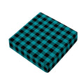 Teal And Black Buffalo Check Print Outdoor Seat Cushion Cover