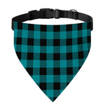 Teal And Black Buffalo Check Print Over The Collar Dog Bandana