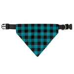 Teal And Black Buffalo Check Print Over The Collar Dog Bandana