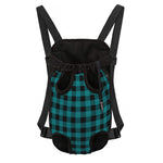 Teal And Black Buffalo Check Print Pet Carrier Backpack