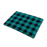 Teal And Black Buffalo Check Print Pet Cooling Mat Cover