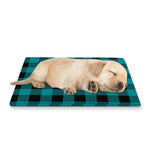 Teal And Black Buffalo Check Print Pet Cooling Mat Cover