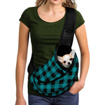 Teal And Black Buffalo Check Print Pet Sling Carrier