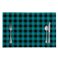 Teal And Black Buffalo Check Print Placemat