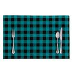 Teal And Black Buffalo Check Print Placemat