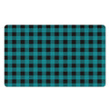 Teal And Black Buffalo Check Print Polyester Doormat