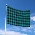 Teal And Black Buffalo Check Print Polyester Flag