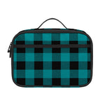 Teal And Black Buffalo Check Print Portable Lunch Bag