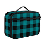 Teal And Black Buffalo Check Print Portable Lunch Bag