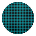 Teal And Black Buffalo Check Print Round Blanket