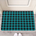 Teal And Black Buffalo Check Print Rubber Doormat