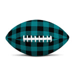Teal And Black Buffalo Check Print Rugby Ball