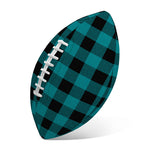 Teal And Black Buffalo Check Print Rugby Ball