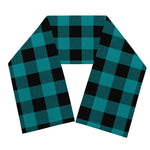 Teal And Black Buffalo Check Print Scarf