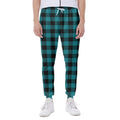 Teal And Black Buffalo Check Print Joggers