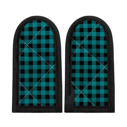 Teal And Black Buffalo Check Print Skillet Handle Cover