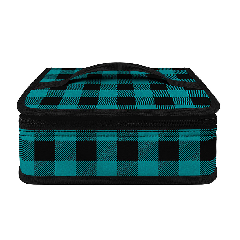 Teal And Black Buffalo Check Print Small Lunch Bag