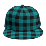 Teal And Black Buffalo Check Print Snapback Cap