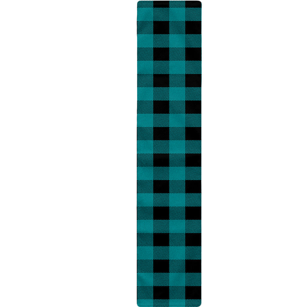 Teal And Black Buffalo Check Print Table Runner