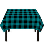 Teal And Black Buffalo Check Print Tablecloth