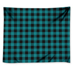 Teal And Black Buffalo Check Print Tapestry