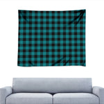 Teal And Black Buffalo Check Print Tapestry