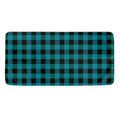 Teal And Black Buffalo Check Print Towel