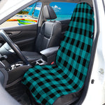 Teal And Black Buffalo Check Print Waterproof Car Seat Cover