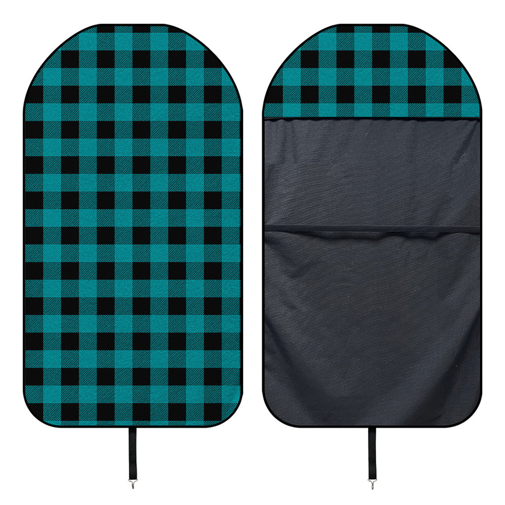 Teal And Black Buffalo Check Print Waterproof Car Seat Cover