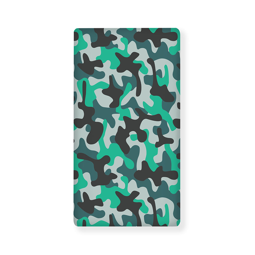 Teal And Black Camouflage Print Baby Crib Sheet