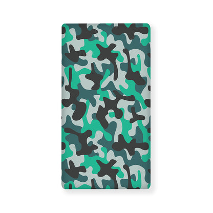 Teal And Black Camouflage Print Baby Crib Sheet