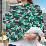 Teal And Black Camouflage Print Baby Seat Cover