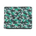 Teal And Black Camouflage Print Bifold Wallet