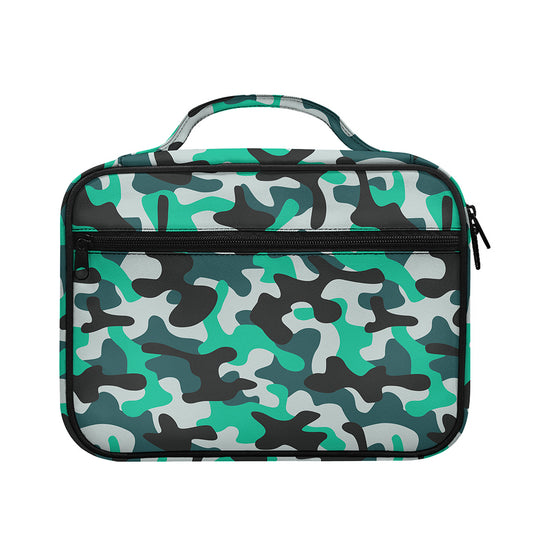 Teal And Black Camouflage Print Briefcase Bible Bag
