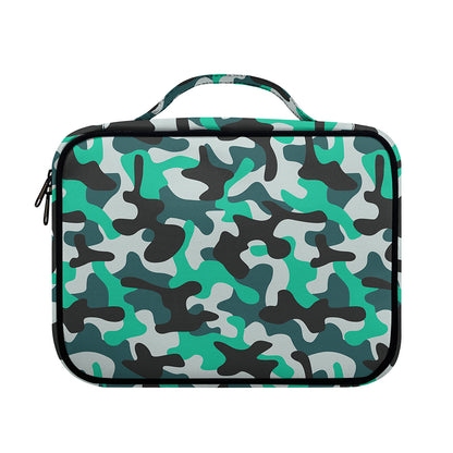 Teal And Black Camouflage Print Briefcase Bible Bag