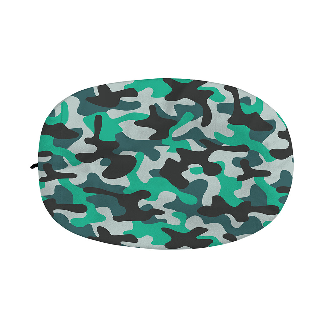 Teal And Black Camouflage Print Car Side Mirror Covers