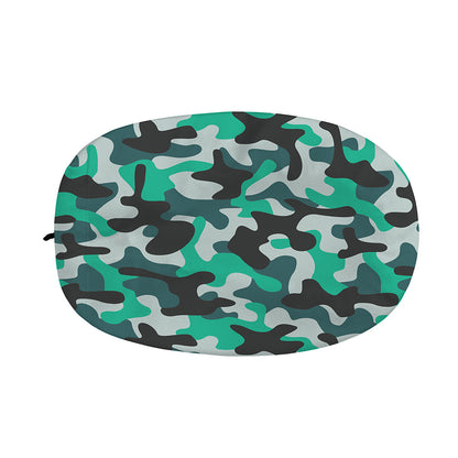 Teal And Black Camouflage Print Car Side Mirror Covers