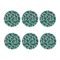 Teal And Black Camouflage Print Coaster Set