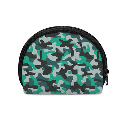 Teal And Black Camouflage Print Coin Purse