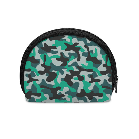 Teal And Black Camouflage Print Coin Purse