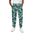 Teal And Black Camouflage Print Cotton Sweatpants