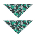 Teal And Black Camouflage Print Dog Bandana