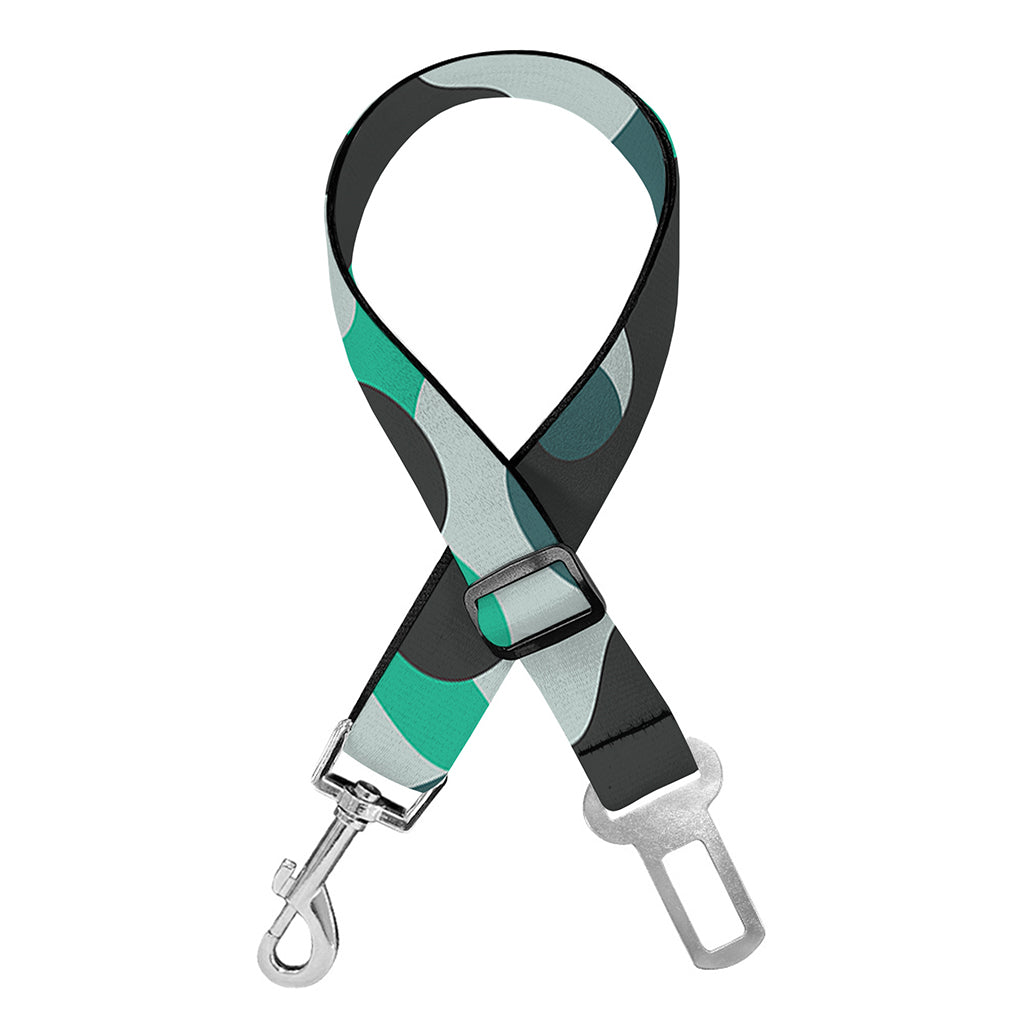 Teal And Black Camouflage Print Dog Seat Belt