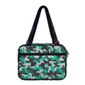Teal And Black Camouflage Print Double Strap Bible Bag