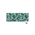 Teal And Black Camouflage Print Extended Mouse Pad